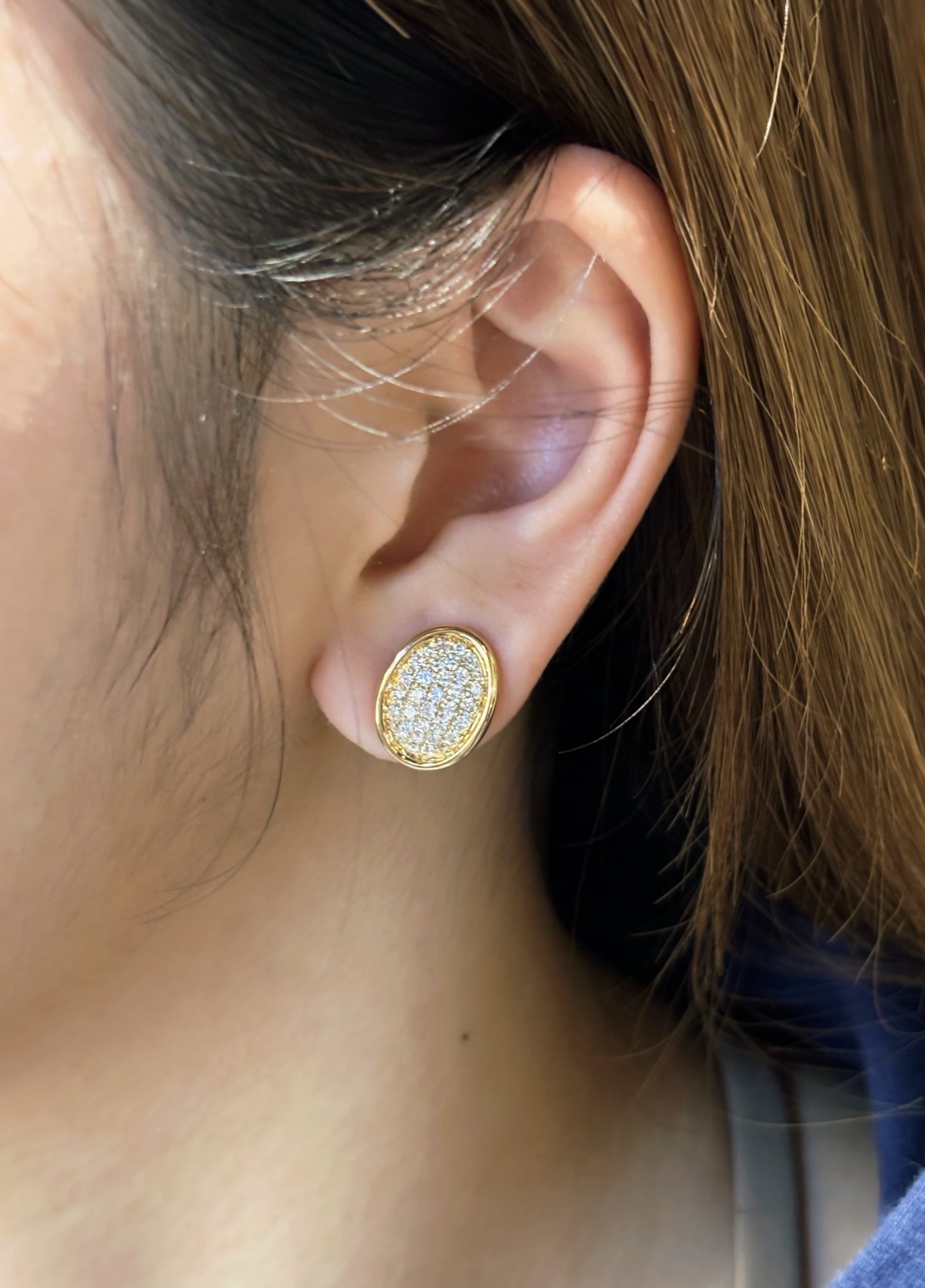 Lab-Grown Diamond Oval Earrings | Sustainable Luxury Jewelry | 18K Gold