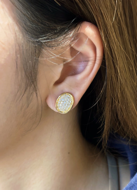 Lab-Grown Diamond Oval Earrings | Sustainable Luxury Jewelry | 18K Gold