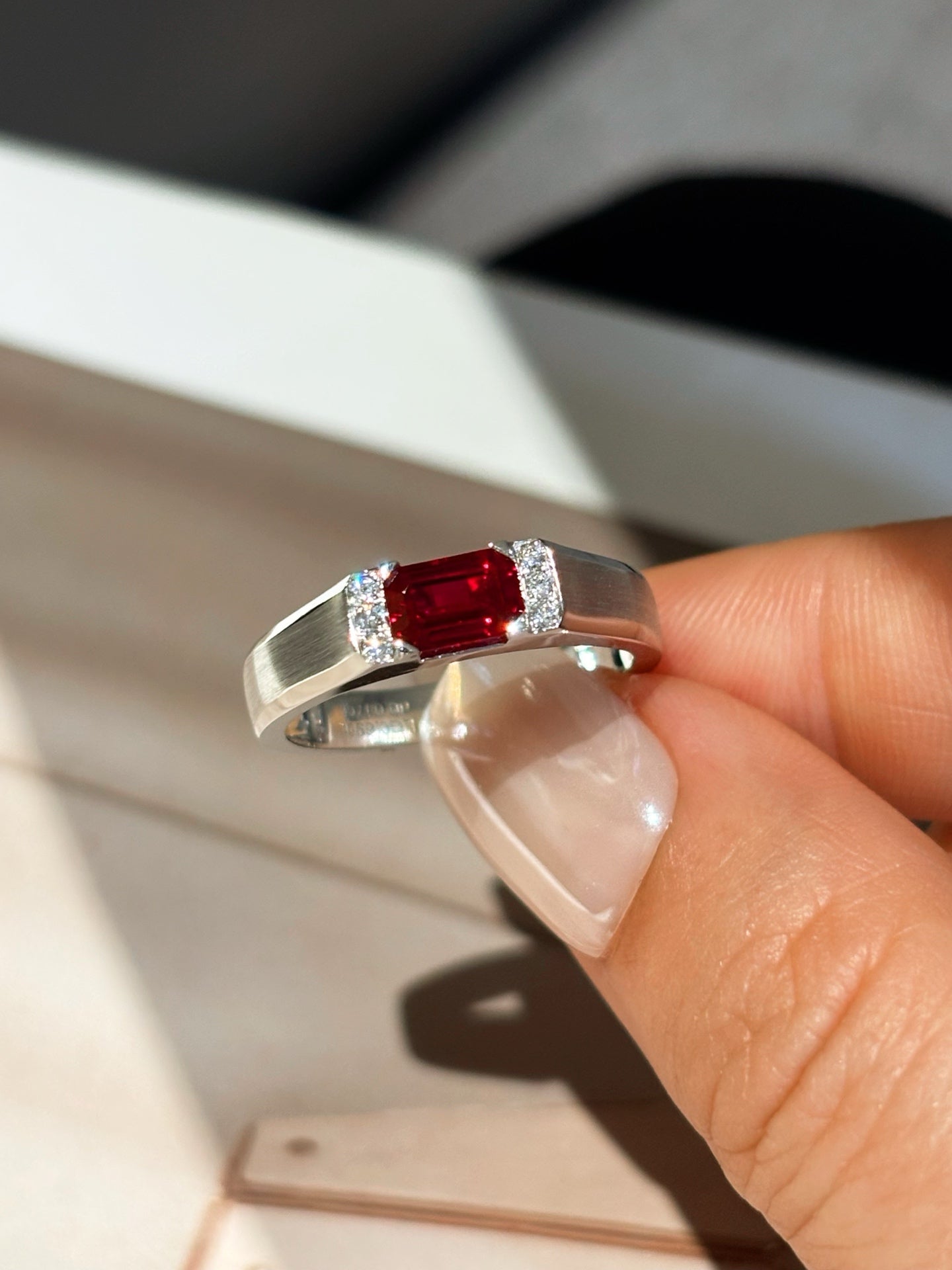 Lab Grown Gemstone Men’s Band Collection | Polished Sophistication for Everyday & Business |18K White Gold