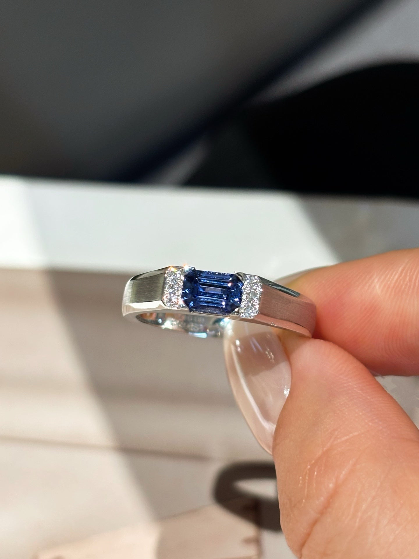 Lab Grown Gemstone Men’s Band Collection | Polished Sophistication for Everyday & Business |18K White Gold
