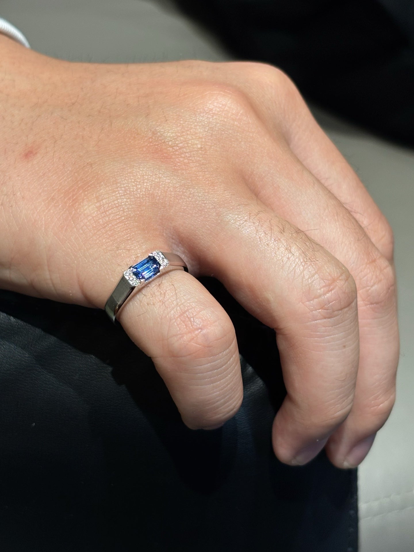 Lab Grown Gemstone Men’s Band Collection | Polished Sophistication for Everyday & Business |18K White Gold