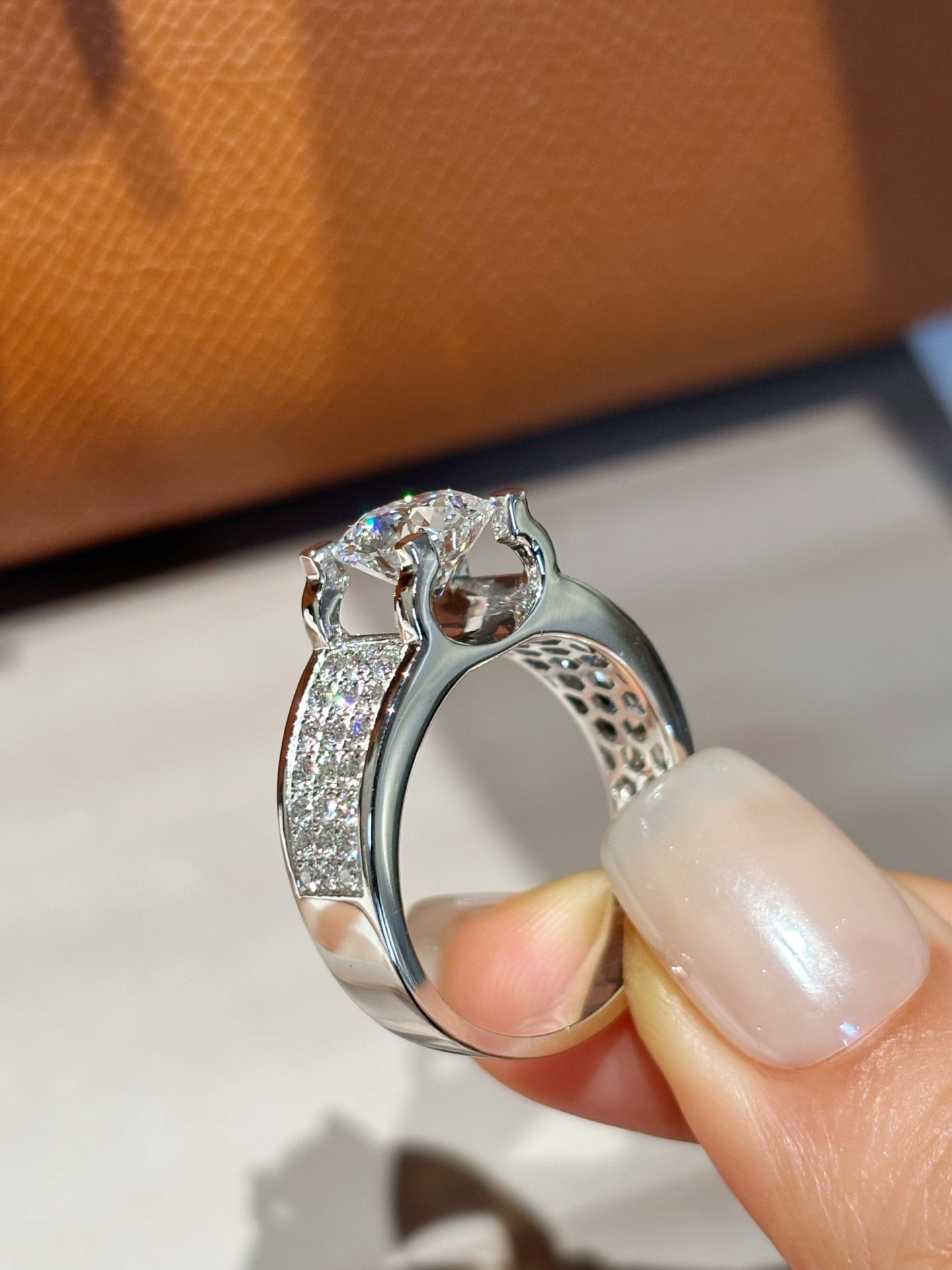 Lab Grown Diamond Men’s Statement Ring | Polished Sophistication for Everyday & Business | 18K White Gold