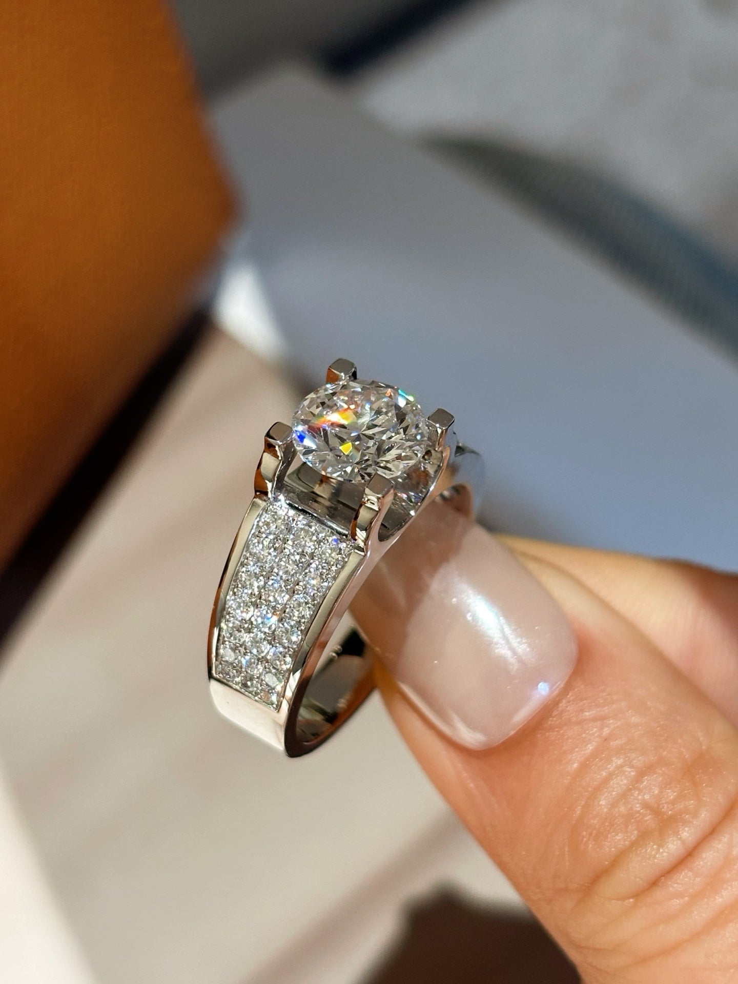 Lab Grown Diamond Men’s Statement Ring | Polished Sophistication for Everyday & Business | 18K White Gold