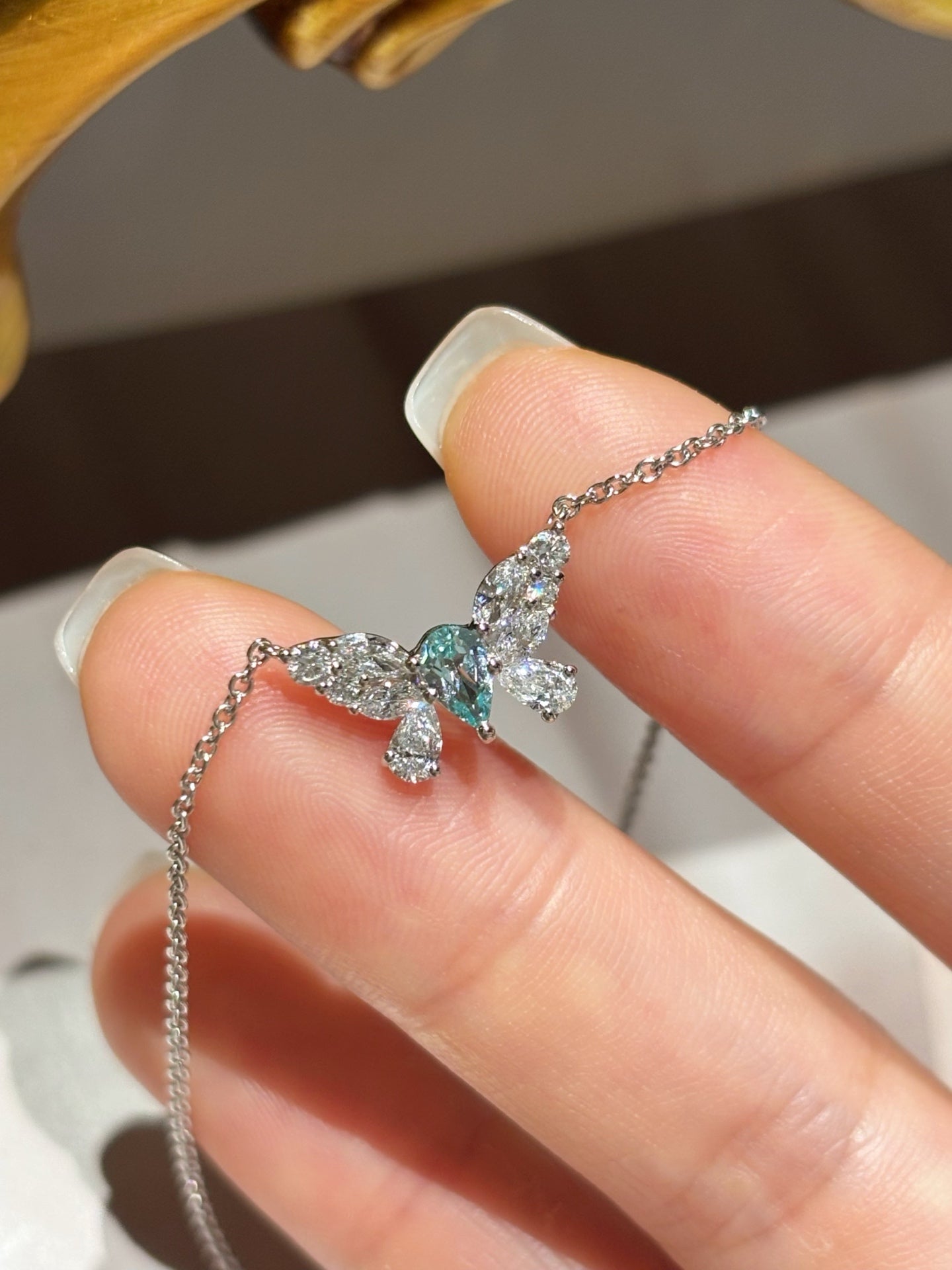 Lab Grown Gemstone Butterfly Pendant Necklace Collection | Everyday Grace & Delightful Gifting |Platinum