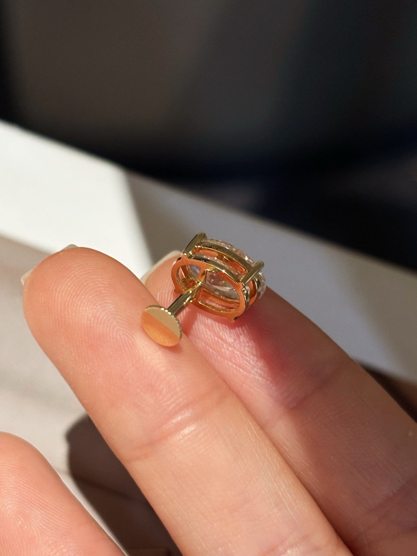 4.12ct/2 2.76g Oval Lab Grown Diamond Stud Earrings | Solitaire Setting | 18K Yellow Gold