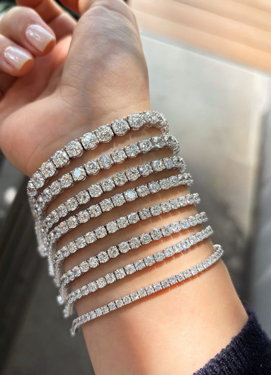 Round Cut Lab Diamond Tennis Bracelet | Platinum