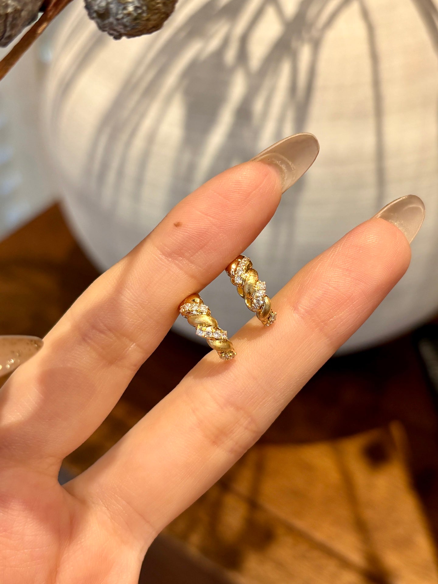 Lab-Grown Diamond Twisted Huggie Earrings |Ethical Luxury Jewelry | 18K Yellow Gold