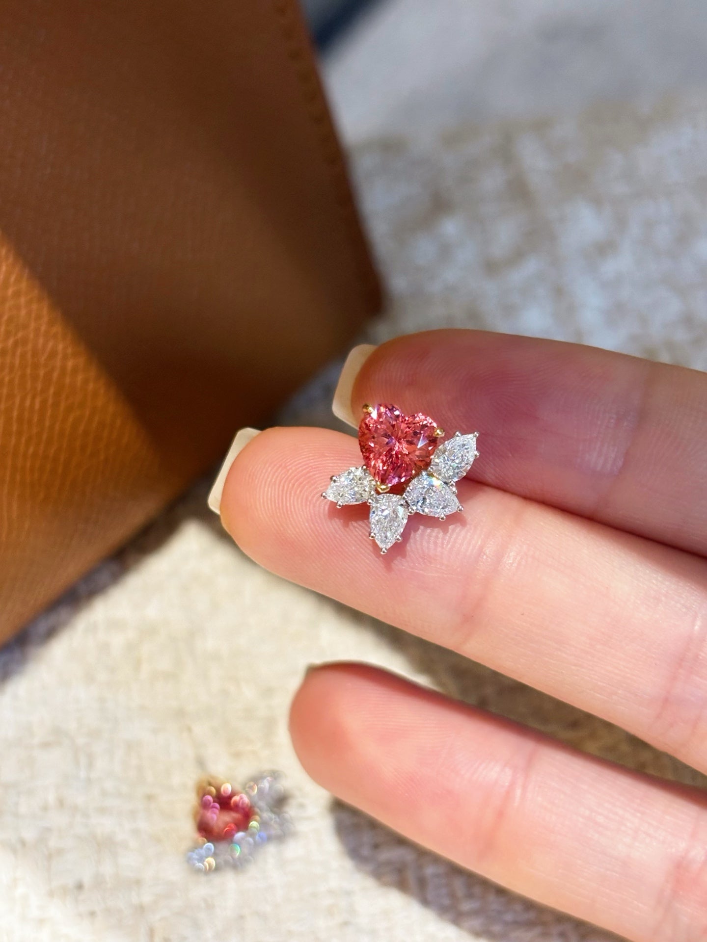 Heart Lab-Grown Gemstone Earrings | Love in Every Petal | Platinum