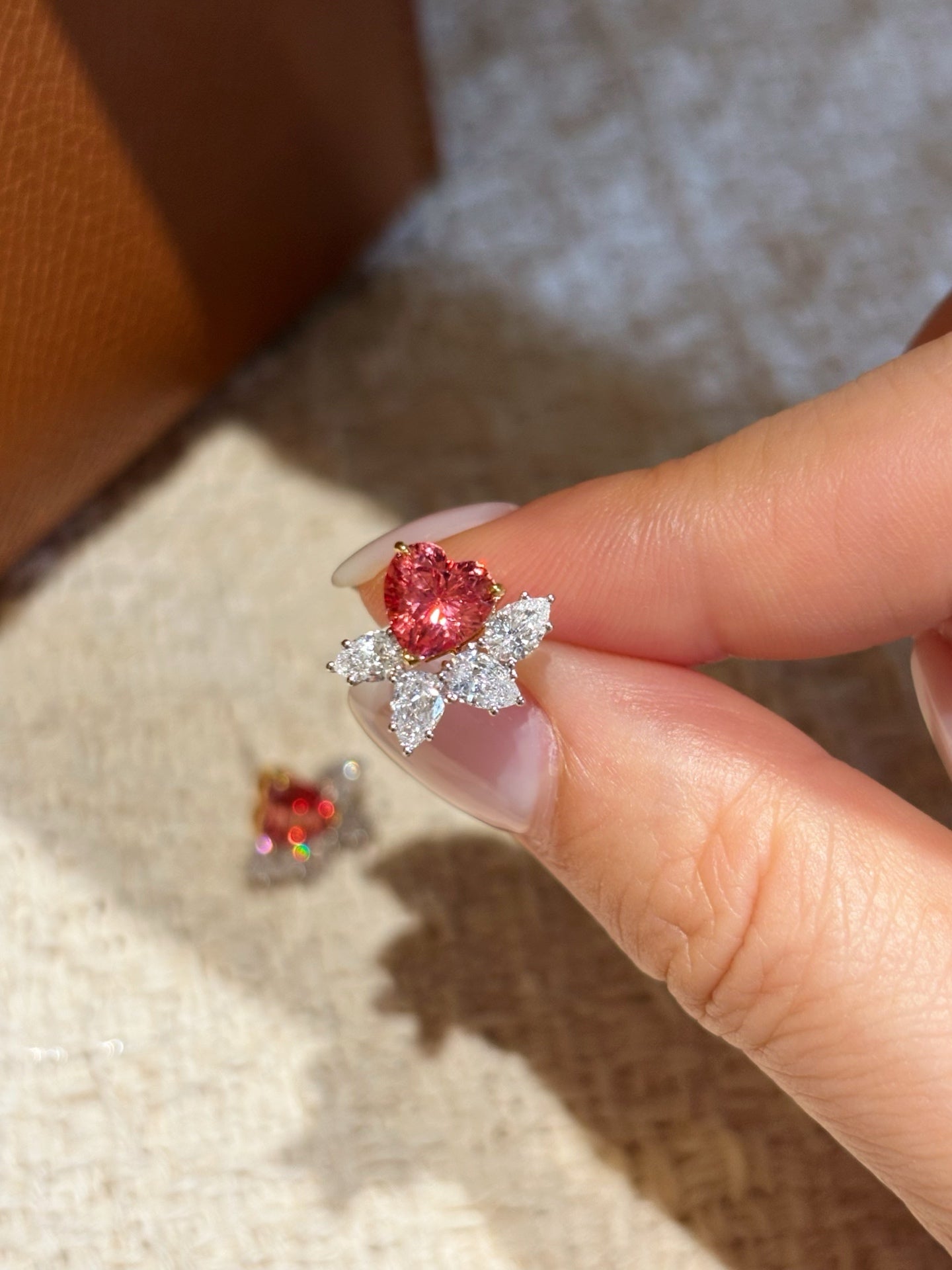 Heart Lab-Grown Gemstone Earrings | Love in Every Petal | Platinum