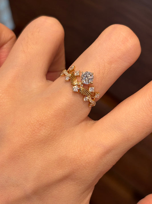 Lab Grown Diamond Wing Statement Ring | 18K Yellow Gold