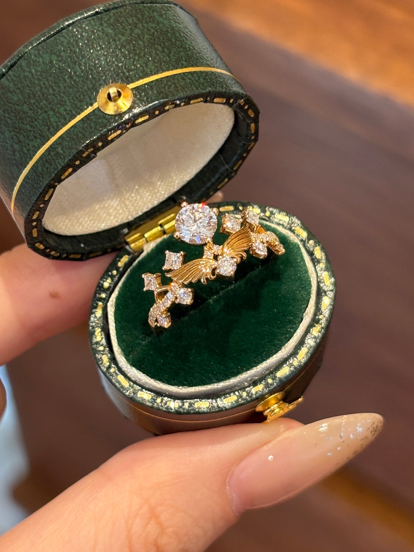 Lab Grown Diamond Wing Statement Ring | 18K Yellow Gold