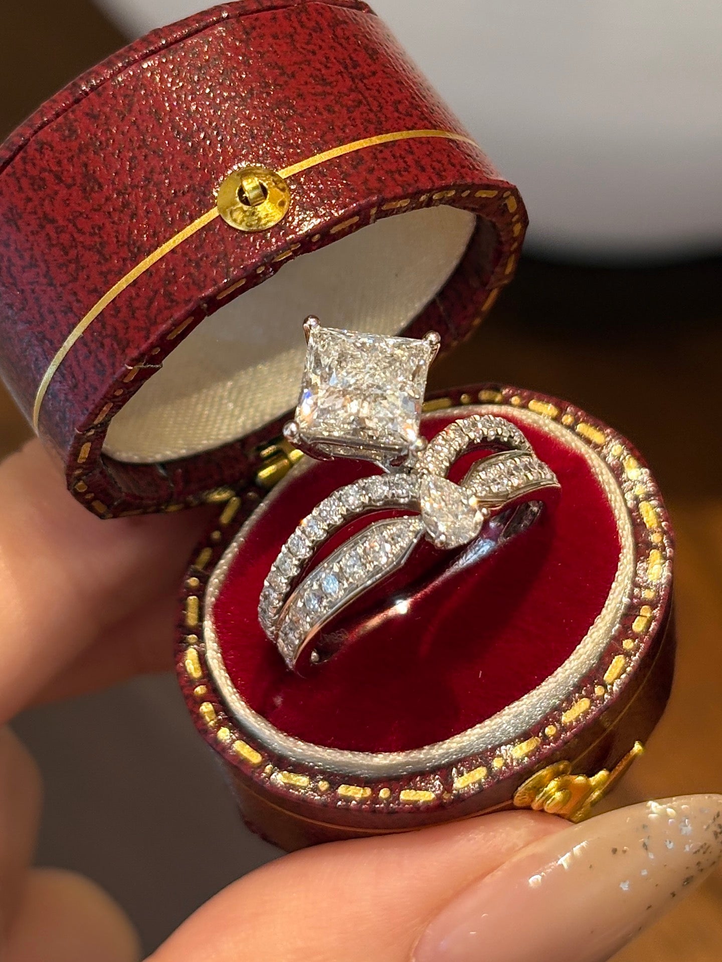 2.05ct Princess Cut Lab-Grown Diamond Halo Engagement Ring | Platinum