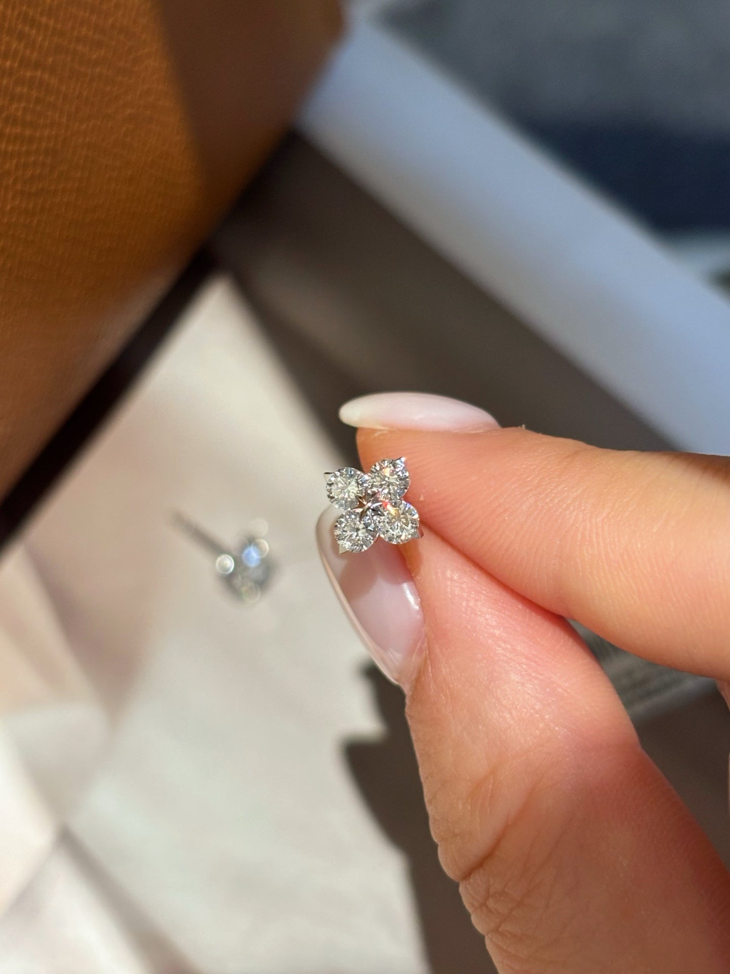 Lab-Grown Diamond Four-Leaf Clover Stud Earrings | 18K White Gold