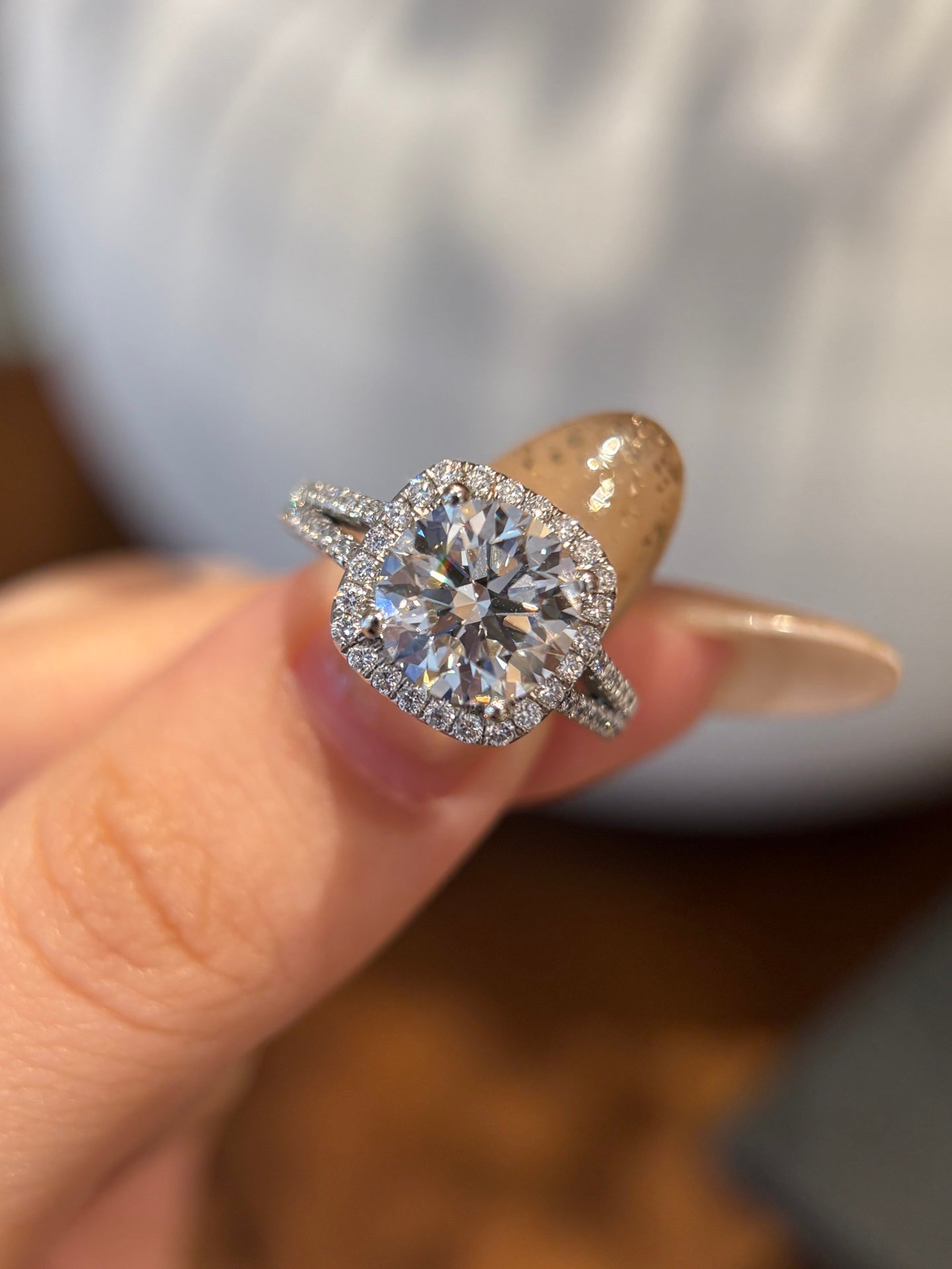 Lab Grown Diamond Round Halo Engagement Ring | Timeless Love for Everyday & Milestones | Platinum