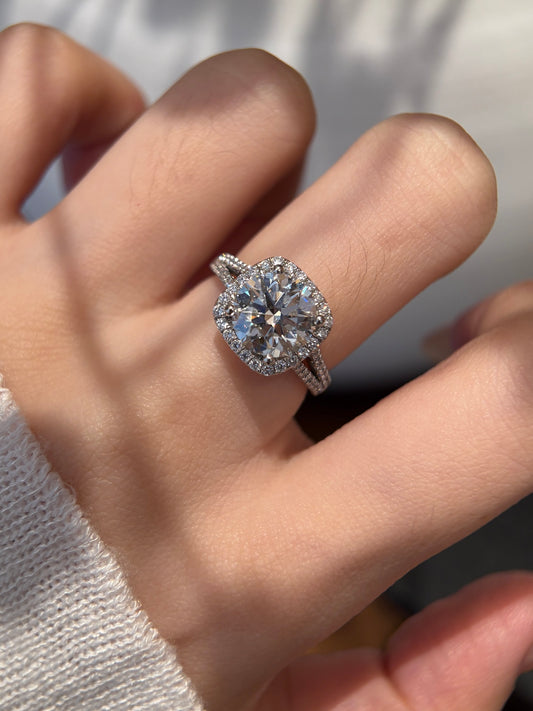 Lab Grown Diamond Round Halo Engagement Ring | Timeless Love for Everyday & Milestones | Platinum