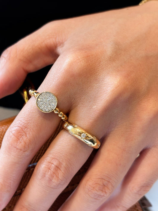 4.45g Lab Grown Diamond Star Stacking Ring | Everyday Celestial Glow | 18K Yellow Gold