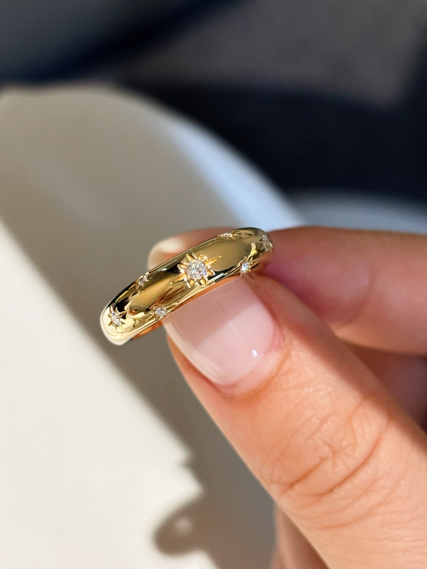 4.45g Lab Grown Diamond Star Stacking Ring | Everyday Celestial Glow | 18K Yellow Gold