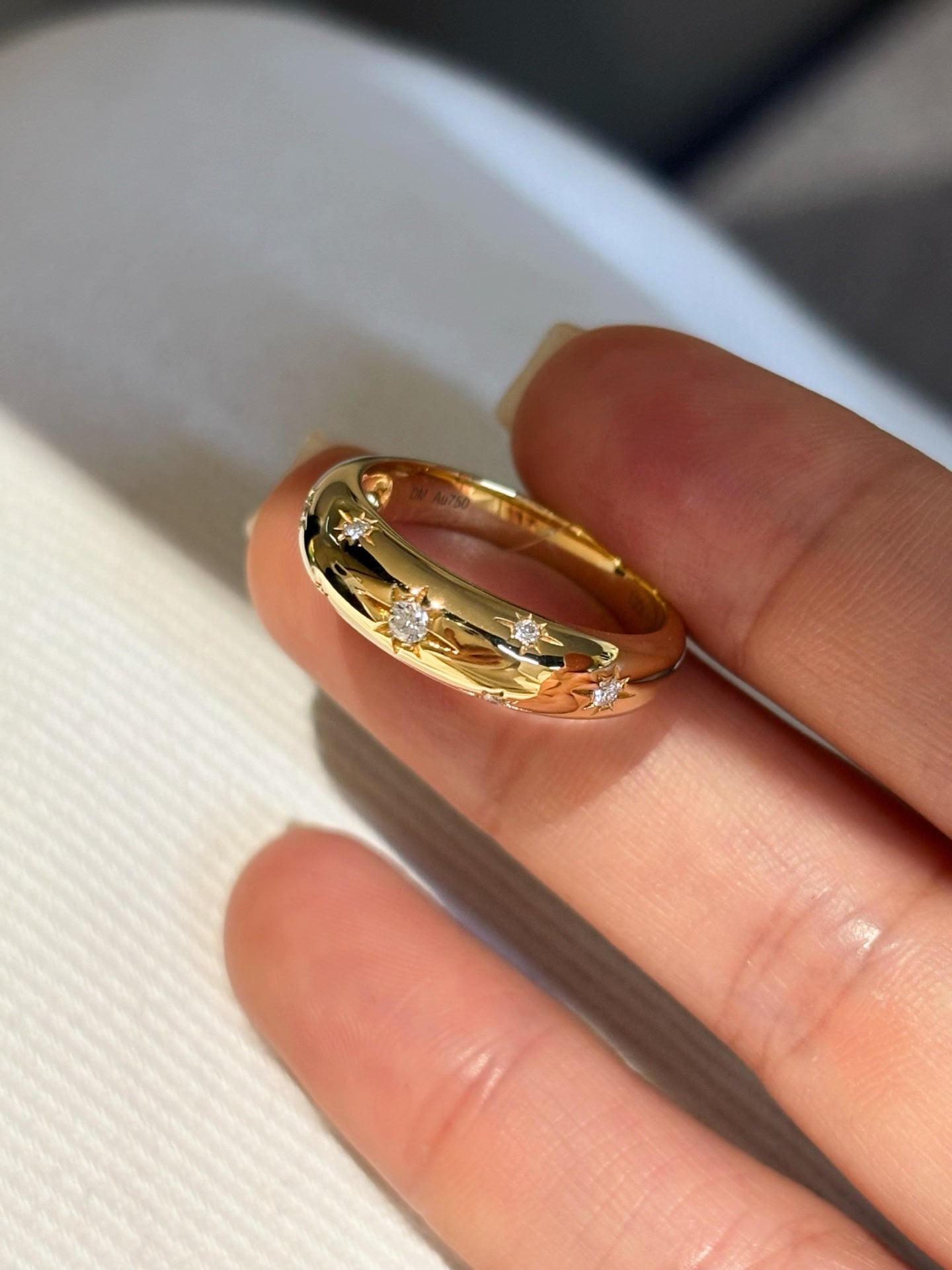 4.45g Lab Grown Diamond Star Stacking Ring | Everyday Celestial Glow | 18K Yellow Gold