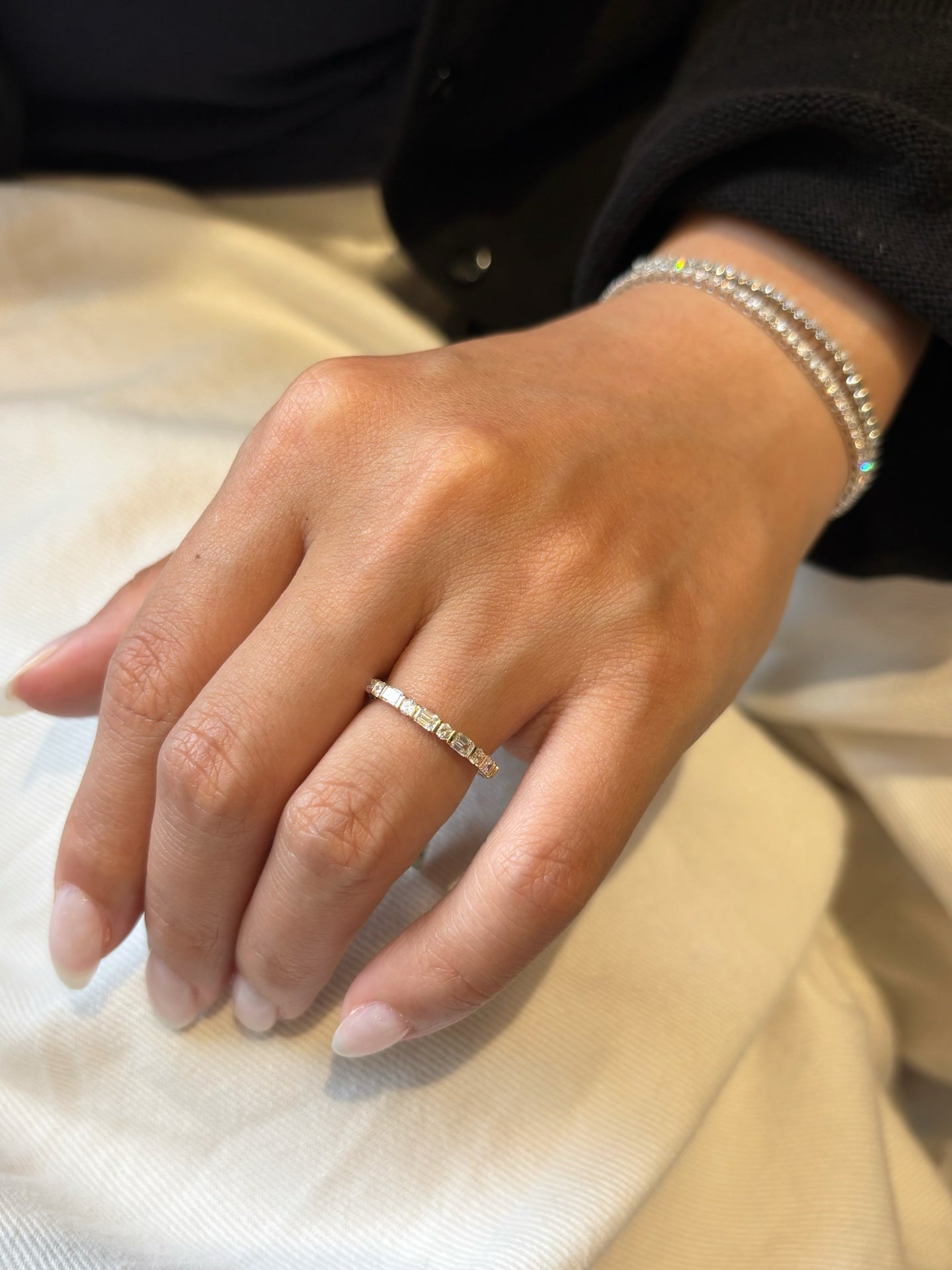 Lab Grown Diamond Alternating Eternity Band – Everyday Sparkle & Timeless Gifting | 18K Yellow Gold