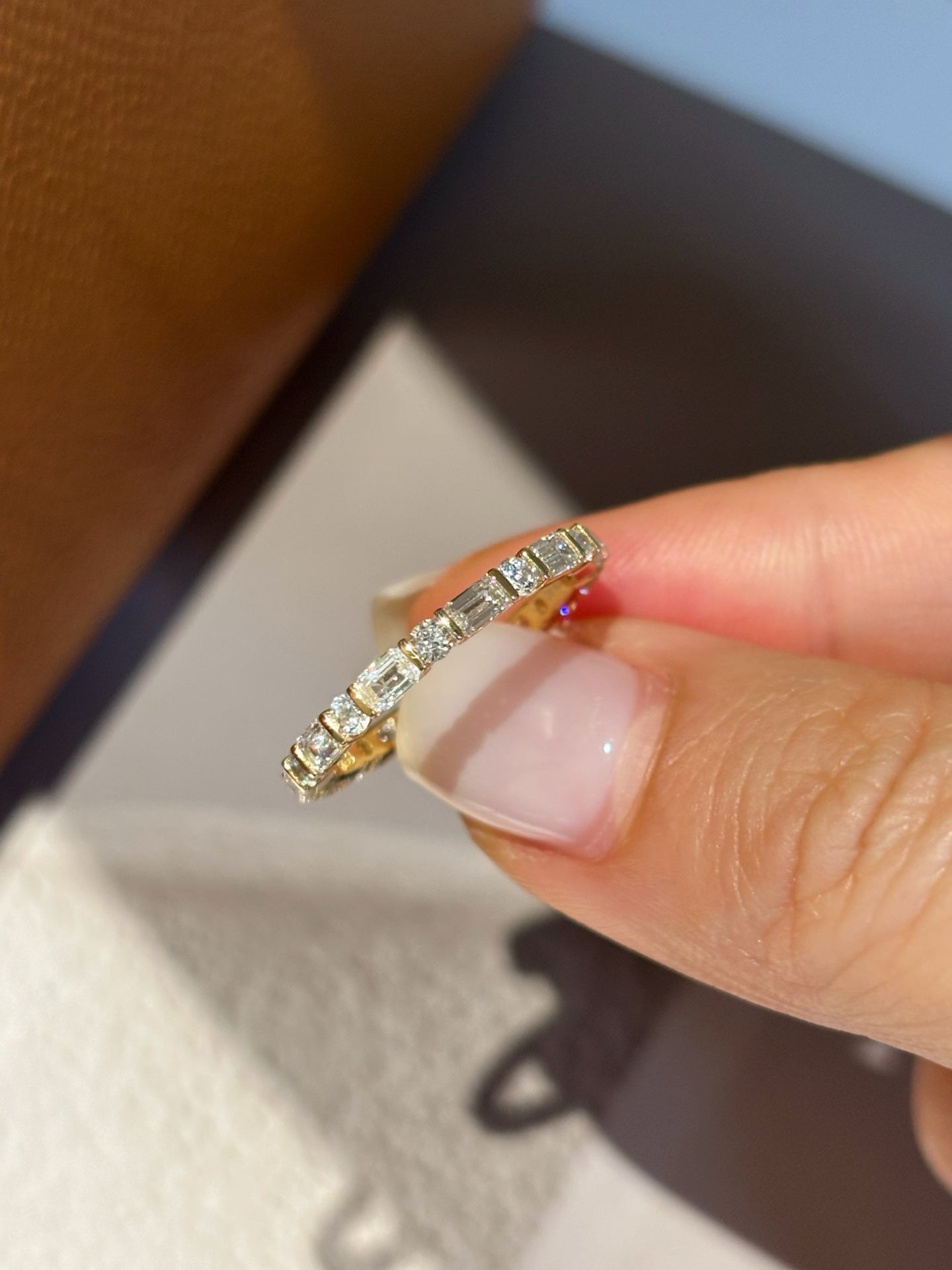 Lab Grown Diamond Alternating Eternity Band – Everyday Sparkle & Timeless Gifting | 18K Yellow Gold