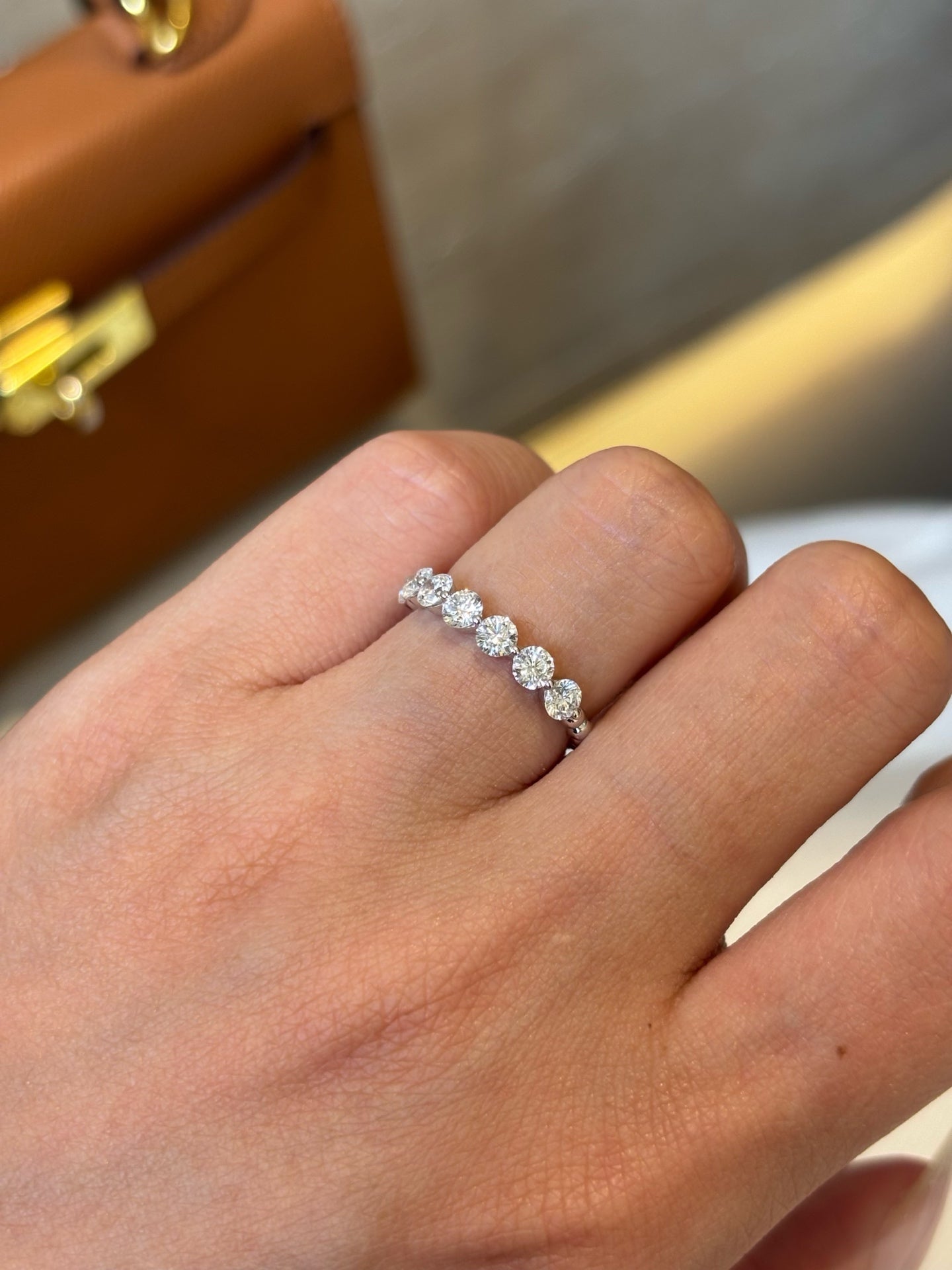 Lab Grown Diamond Bubble Eternity Band | Minimalist Stackable Sparkle | Platinum
