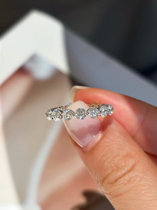 Lab Grown Diamond Shared Prong Half Eternity Band | Platinum