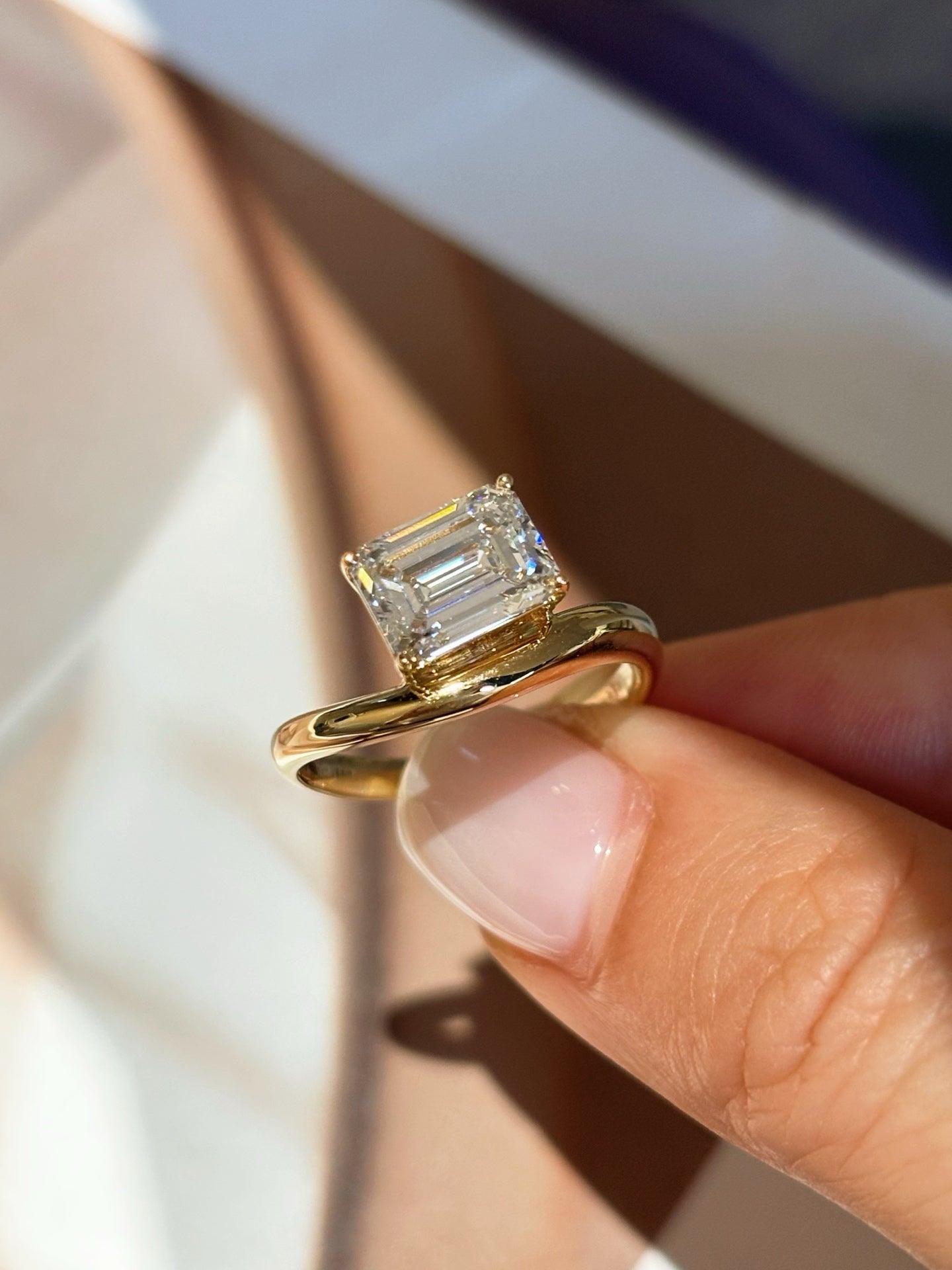 2ct 3.94g Lab Grown Emerald-Cut Diamond Solitaire Ring | Minimalist Luxury for Everyday & Milestones | 18K Yellow Gold