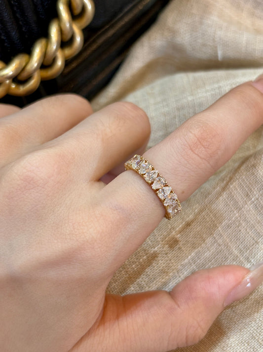 Full Eternity Marquise & Round Mixed-Cut Lab Grown Diamond Stackable Band Ring| 18K Gold (White/Yellow)