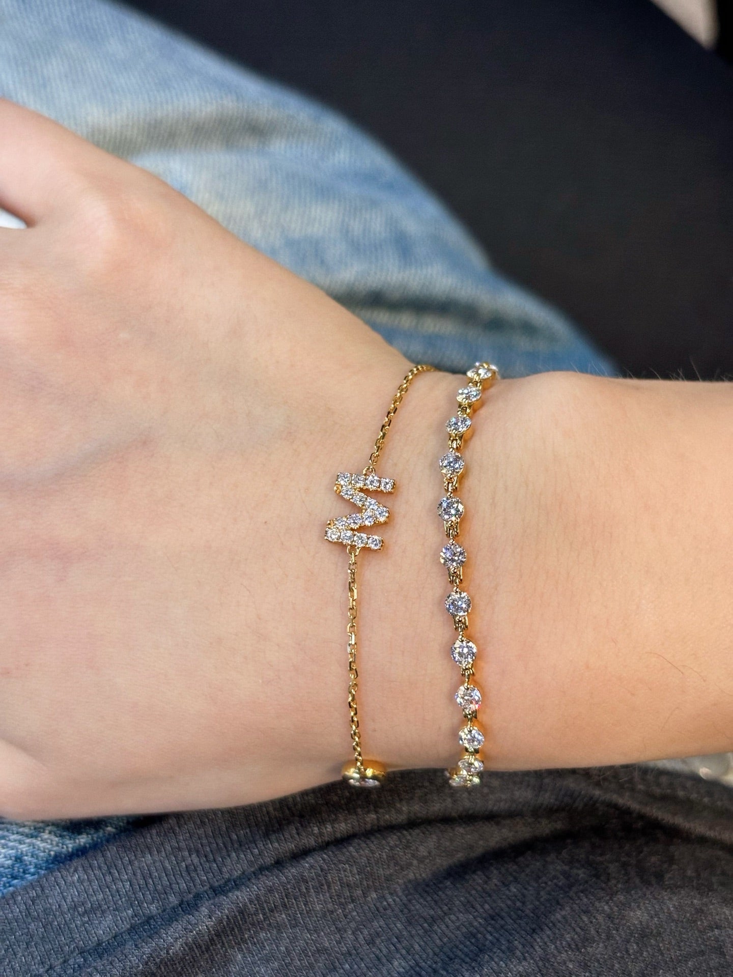 Round Brilliant Lab Grown Diamond Full Eternity Tennis Bracelet | 18K Gold