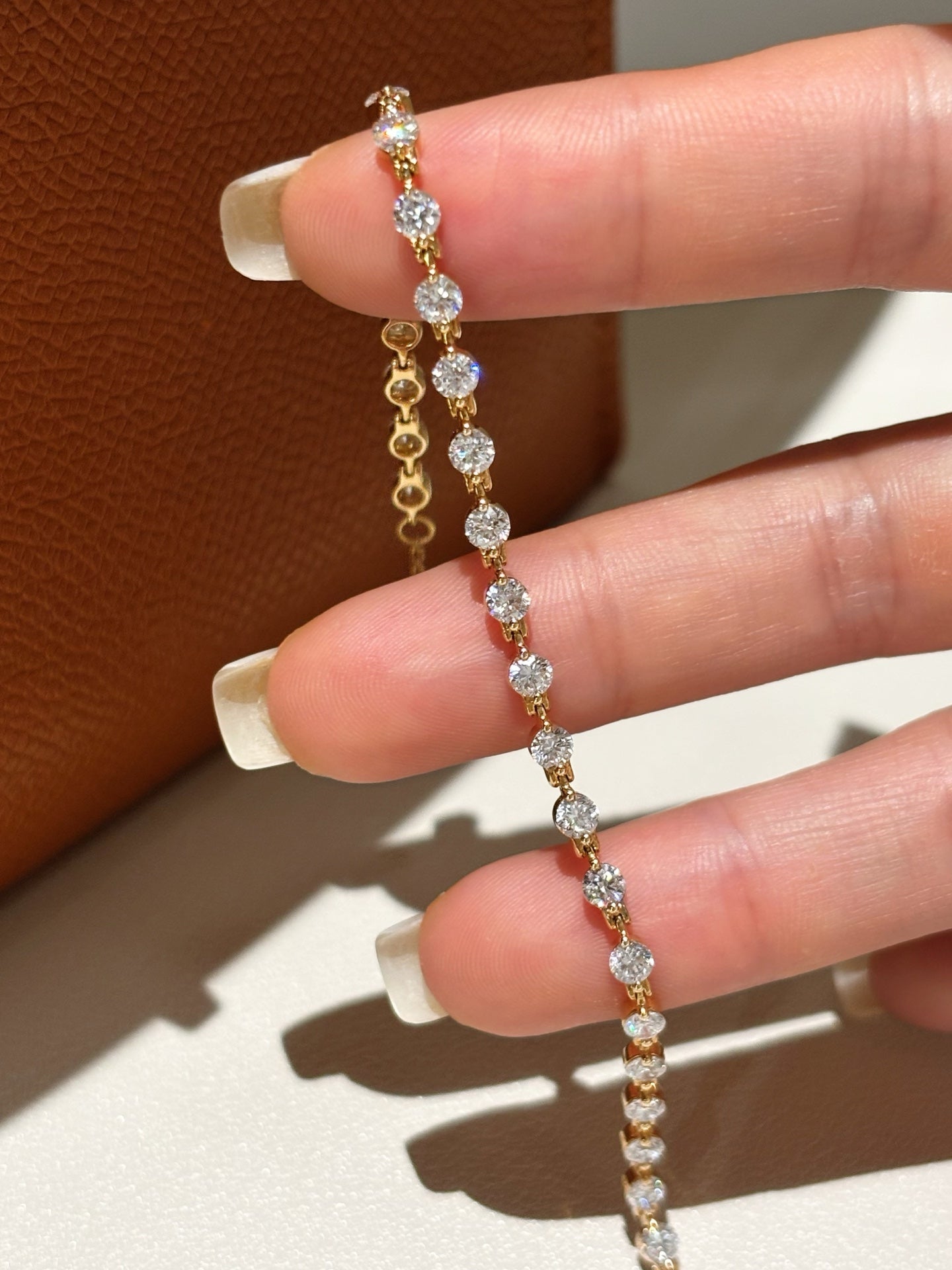 Round Brilliant Lab Grown Diamond Full Eternity Tennis Bracelet | 18K Gold