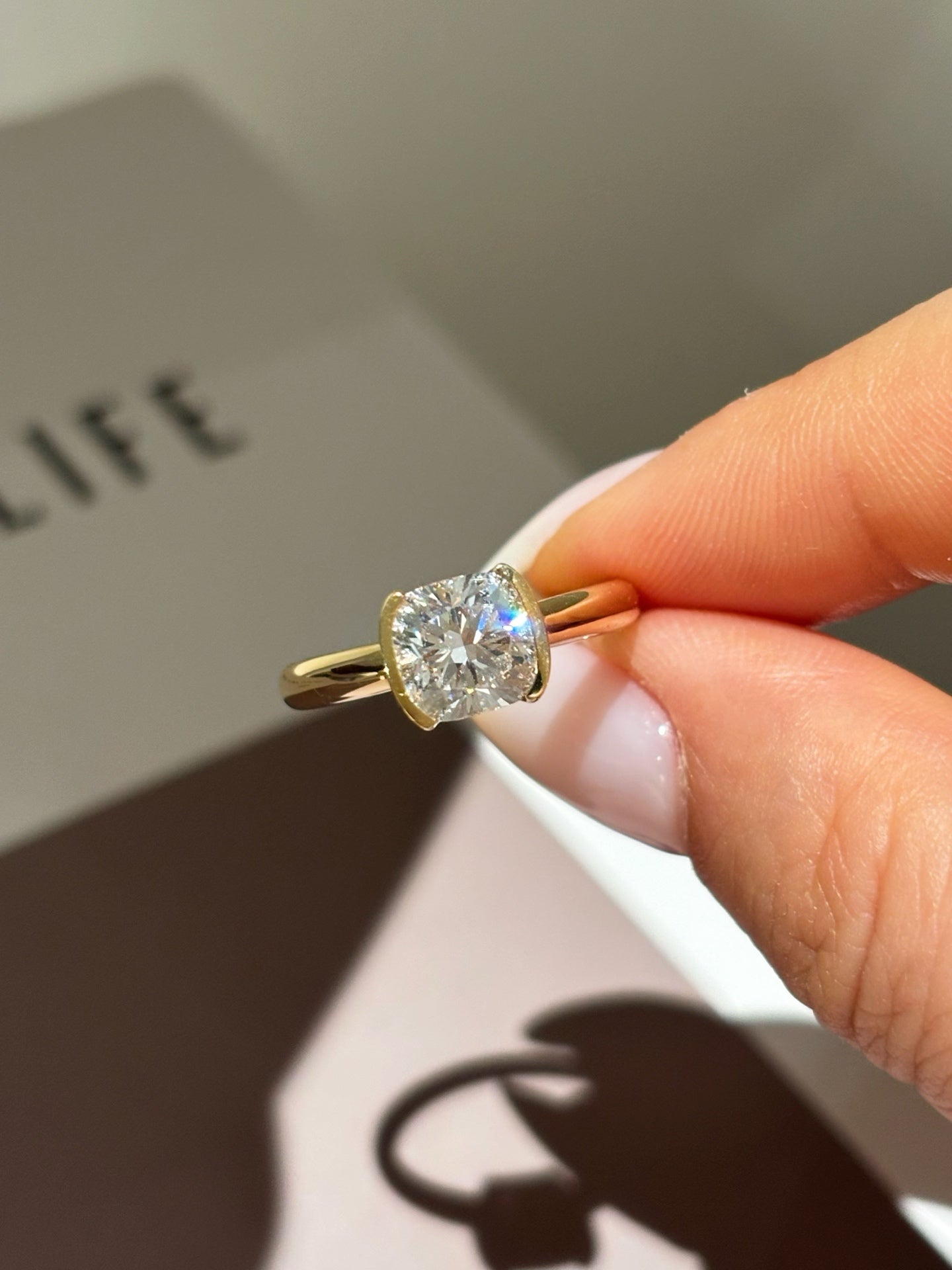 1.52ct Brilliant Cut Lab Grown Diamond Solitaire Ring | 18K Gold