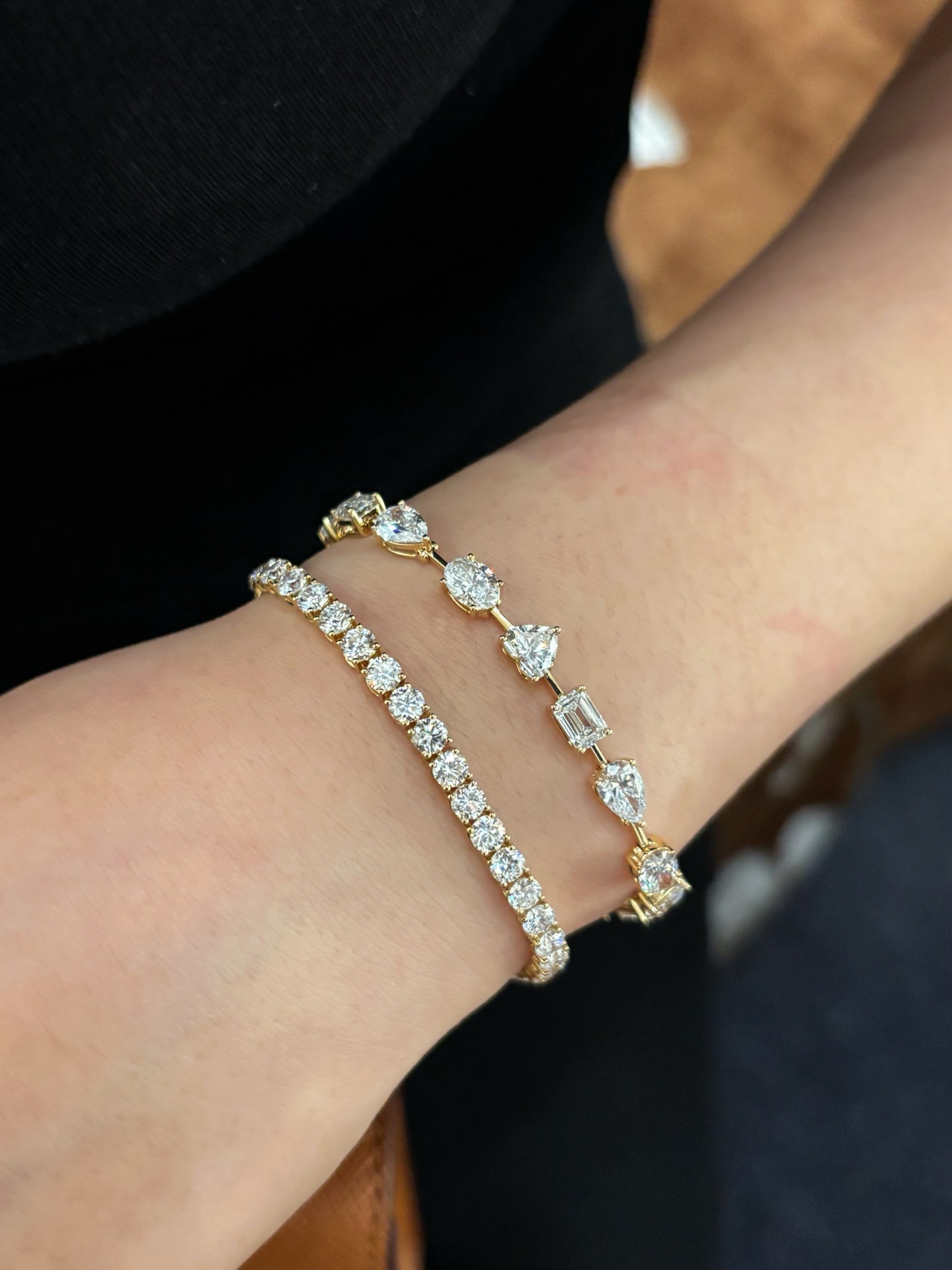 Multi-Shape Lab-Grown Diamond Tennis Bracelet | 18K Gold