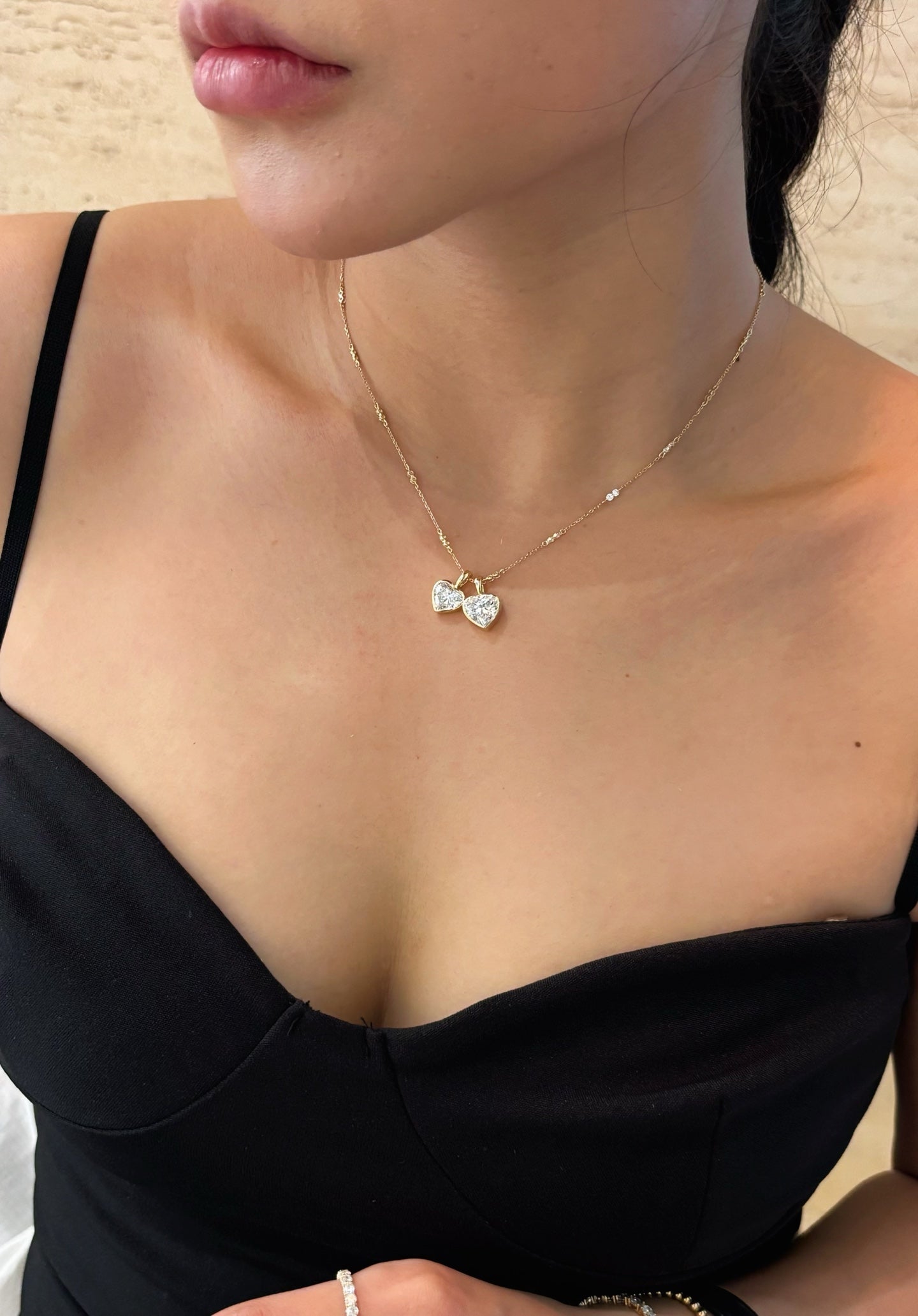 18K Solid Gold Heart-Cut Lab-Grown Diamond Pendant | 1.5ct & 2.0ct Options | Bezel-Set