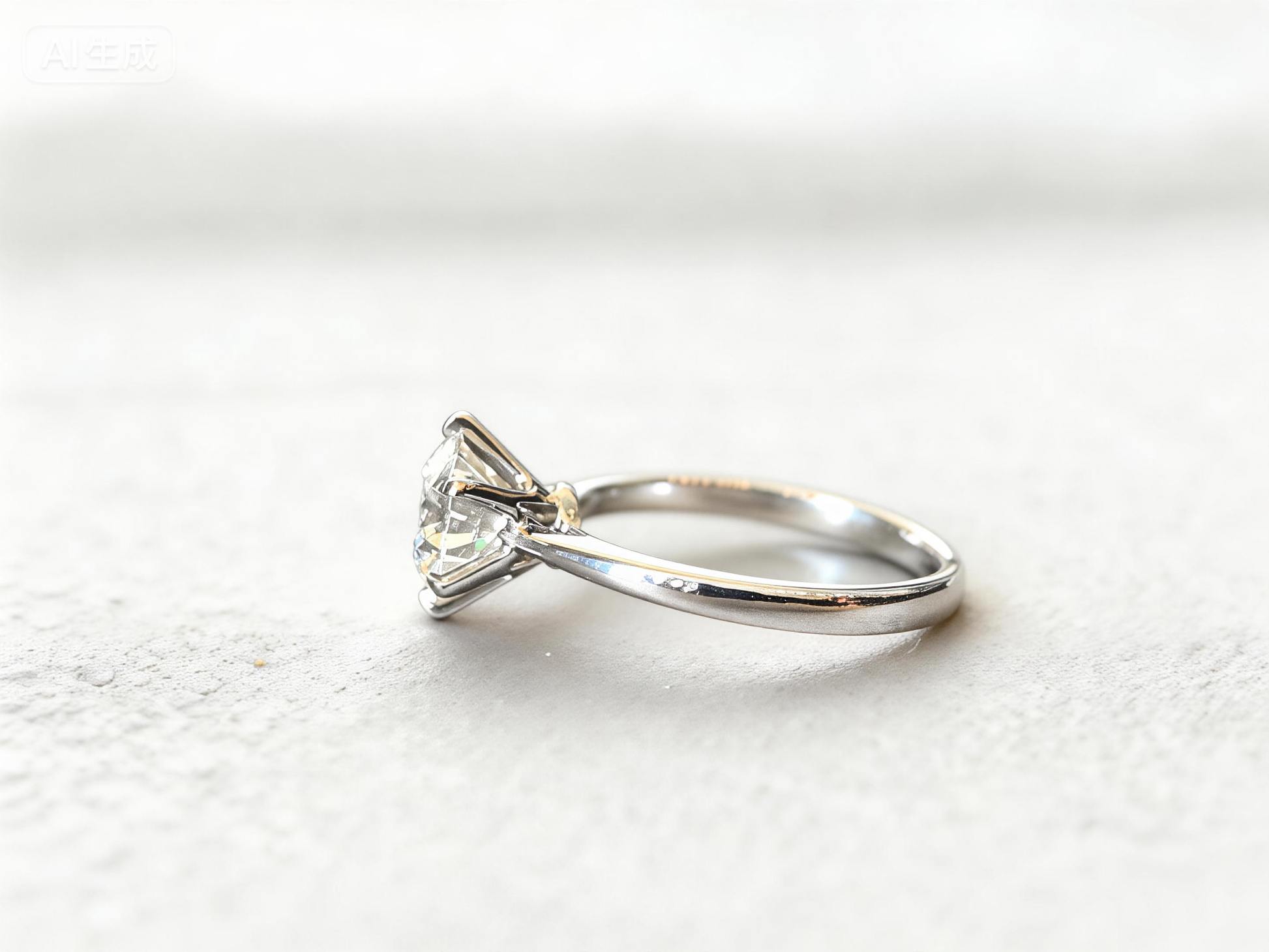 Round Solitaire Six-Claw Ring | Classic Plain Band | Timeless Design | Lab-Grown Diamond