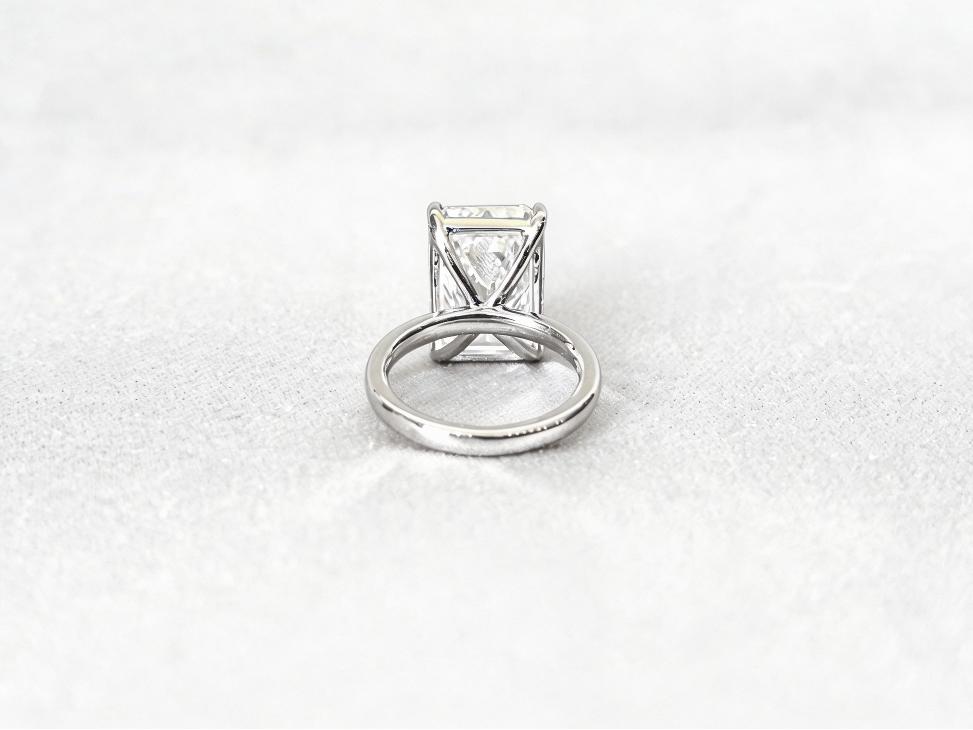 Emerald Cut Lab Grown Diamond Ring | Solitaire Setting | 4-Prong | 18K Gold | Timeless Simplicity