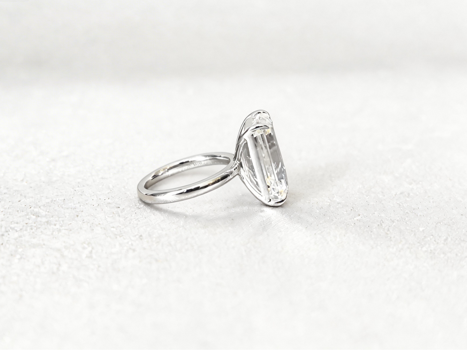 Emerald Cut Lab Grown Diamond Ring | Solitaire Setting | 4-Prong | 18K Gold | Timeless Simplicity