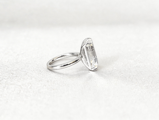 Emerald Cut Lab Grown Diamond Ring | Solitaire Setting | 4-Prong | 18K Gold | Timeless Simplicity