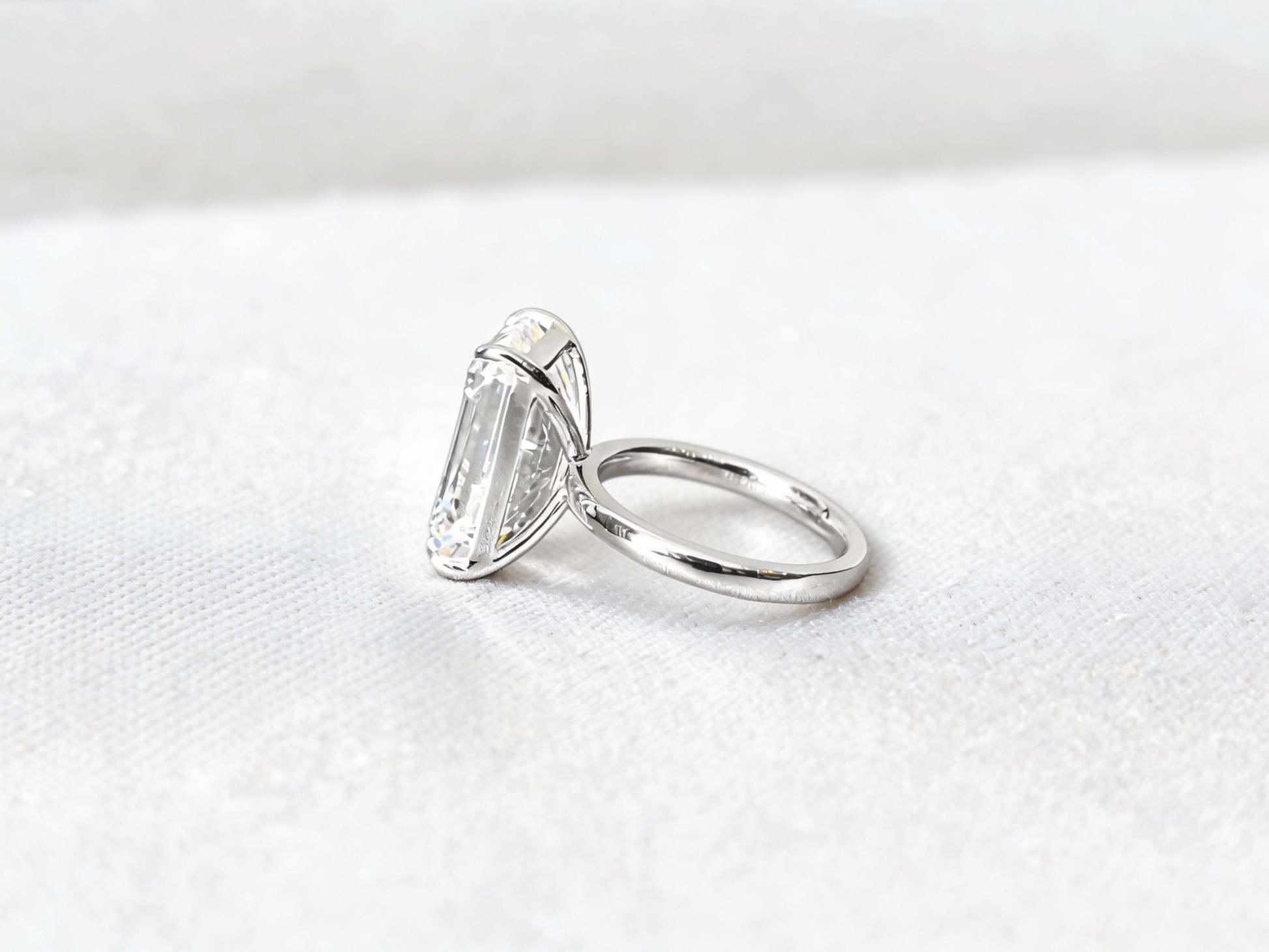 Emerald Cut Lab Grown Diamond Ring | Solitaire Setting | 4-Prong | 18K Gold | Timeless Simplicity