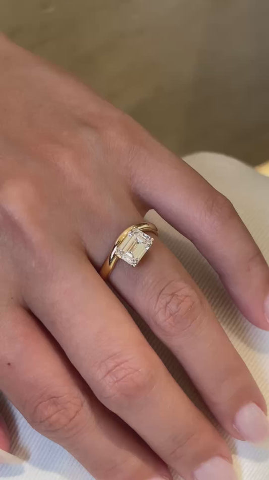 2ct 3.94g Lab Grown Emerald-Cut Diamond Solitaire Ring  | Minimalist Luxury for Everyday & Milestones | 18K Yellow Gold